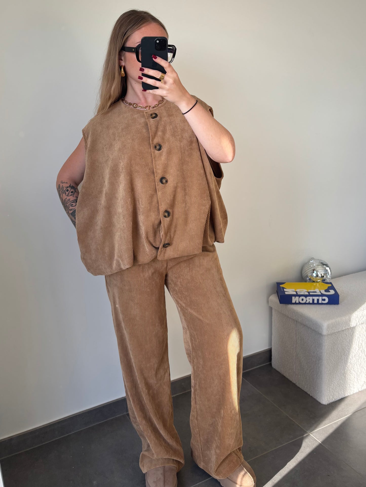 Pantalon Velours Camel