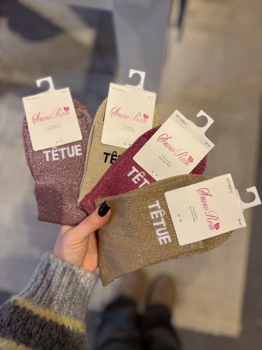 Chaussette à paillettes têtue