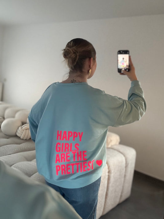 Sweat Happy Girls Bleu
