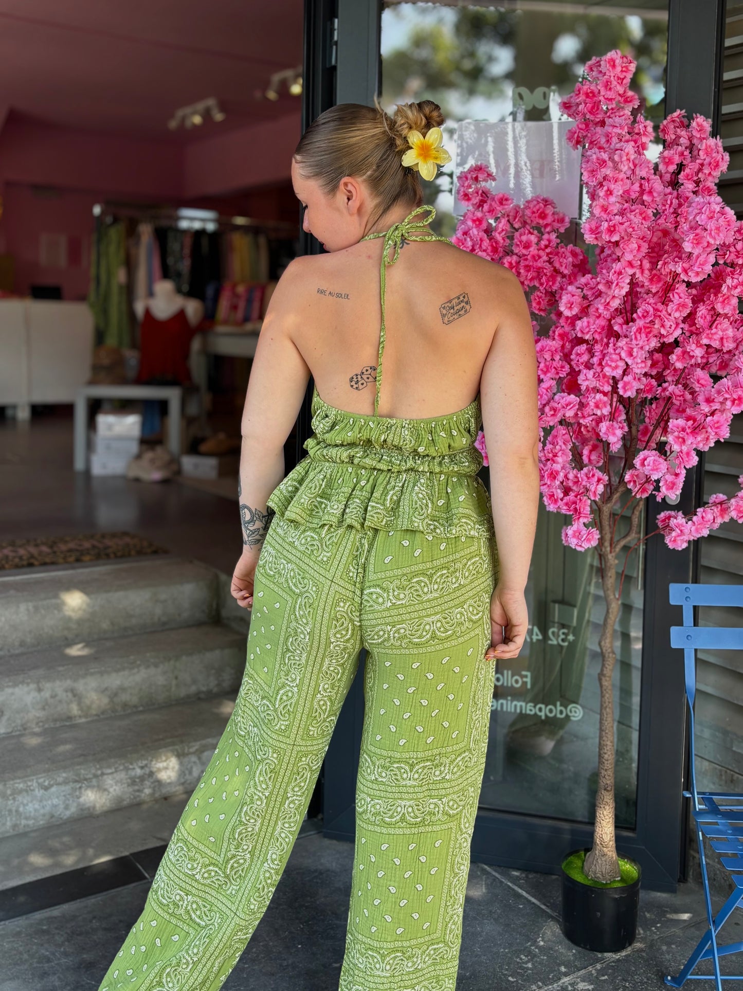 Ensemble bandana vert