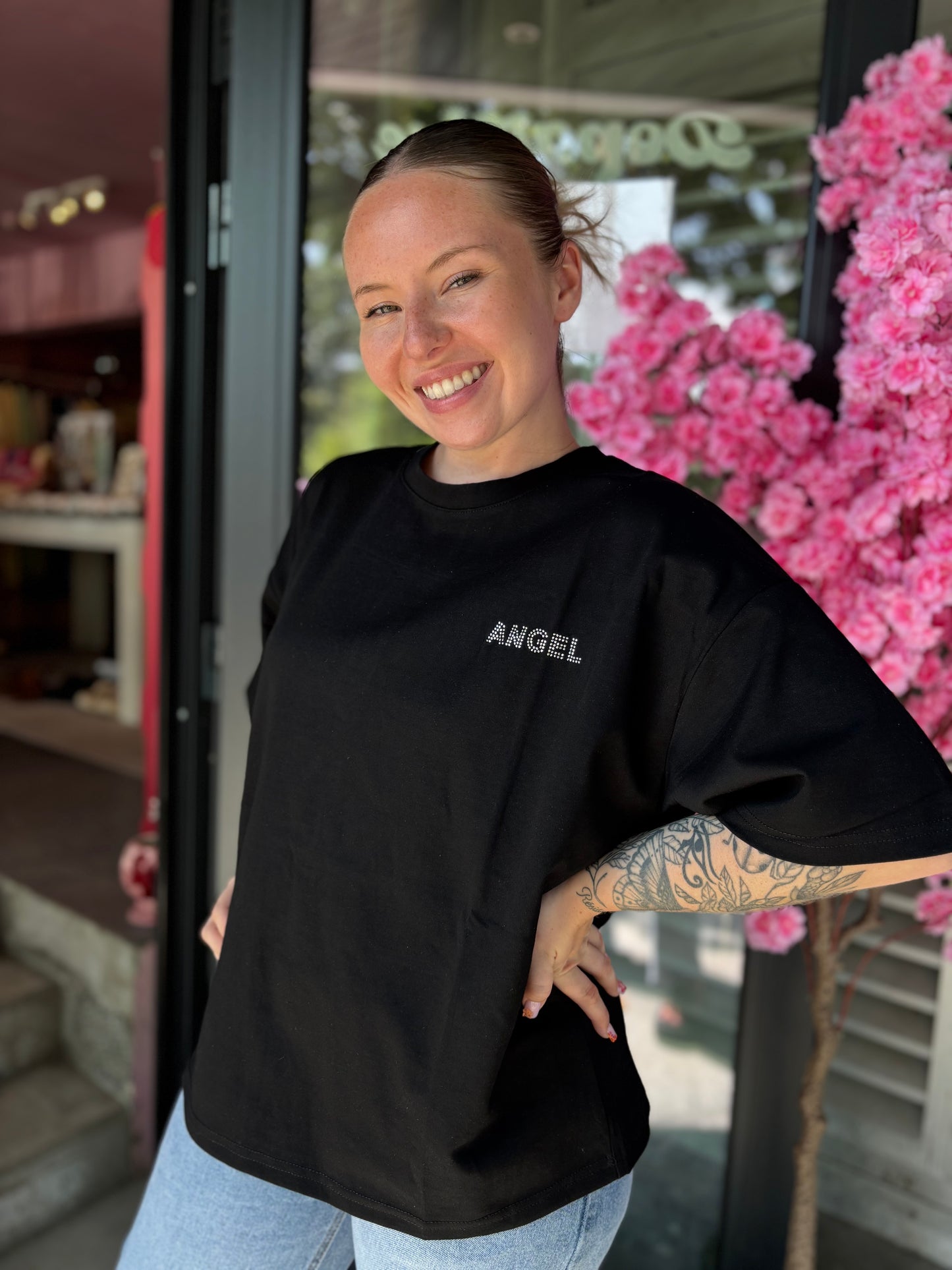 T-shirt Angel noir