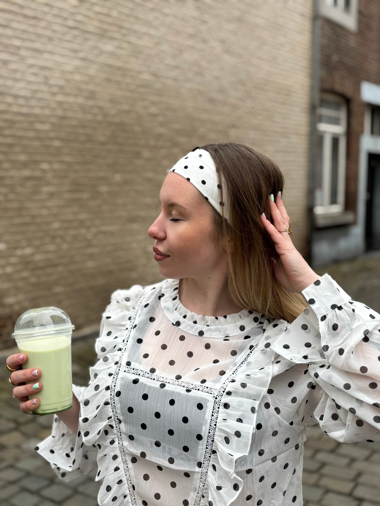 Bandeau à pois blancs