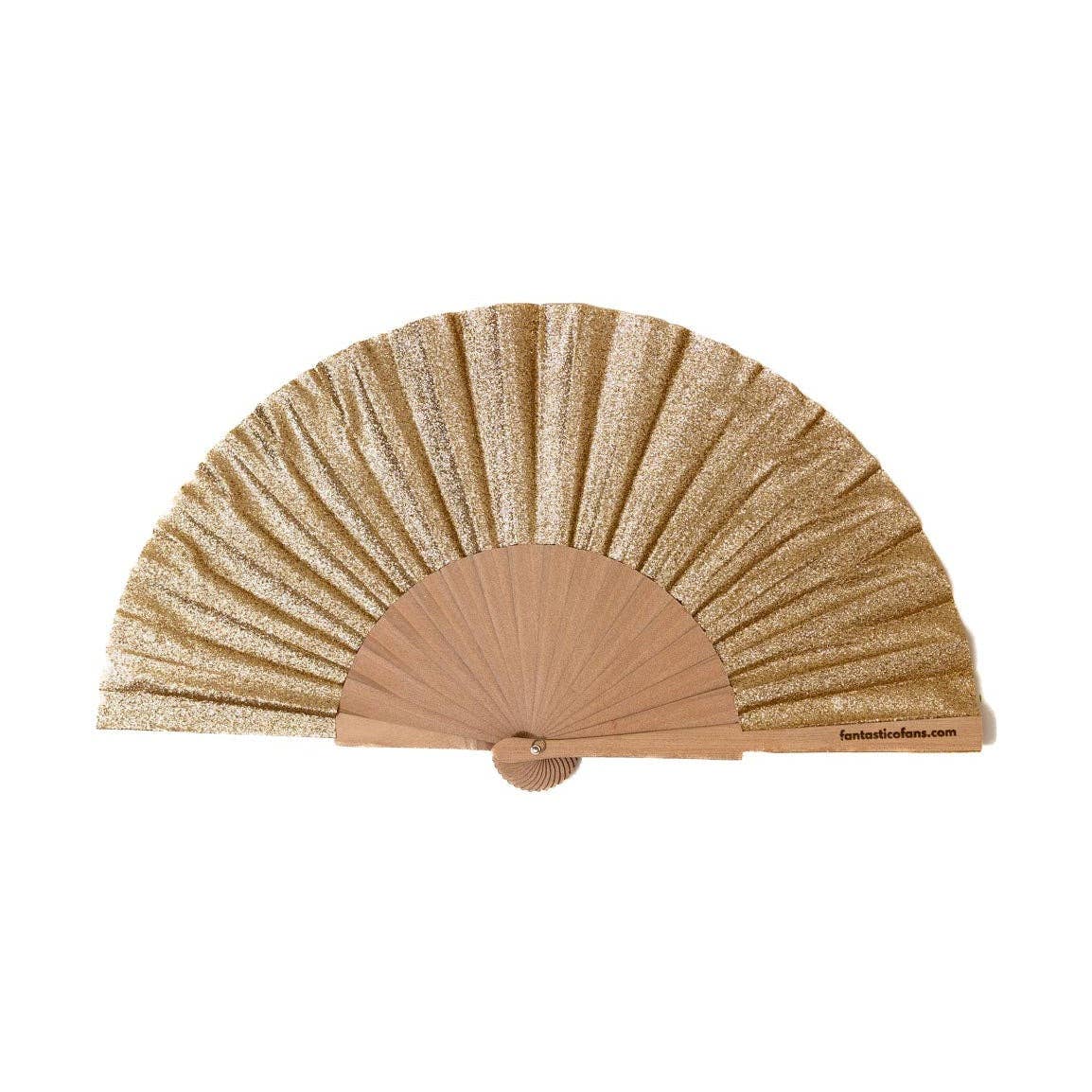 Éventail pailleté or champagne
