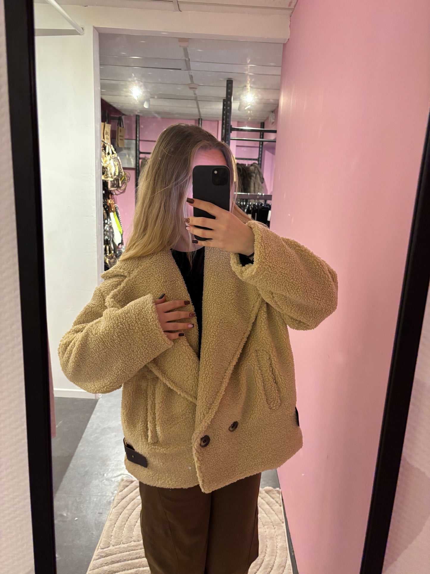 Veste Aviateur Teddy Beige