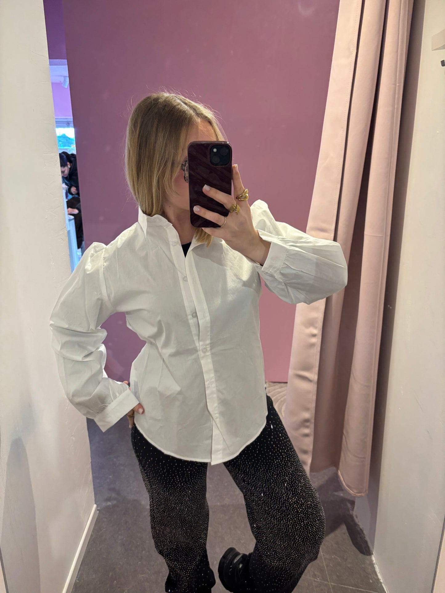 Chemisier NEW YORK rose et blanc