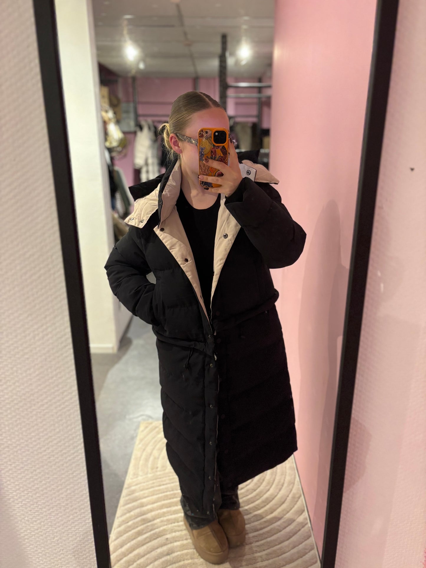 Doudoune 3 en 1 noire et intérieur beige