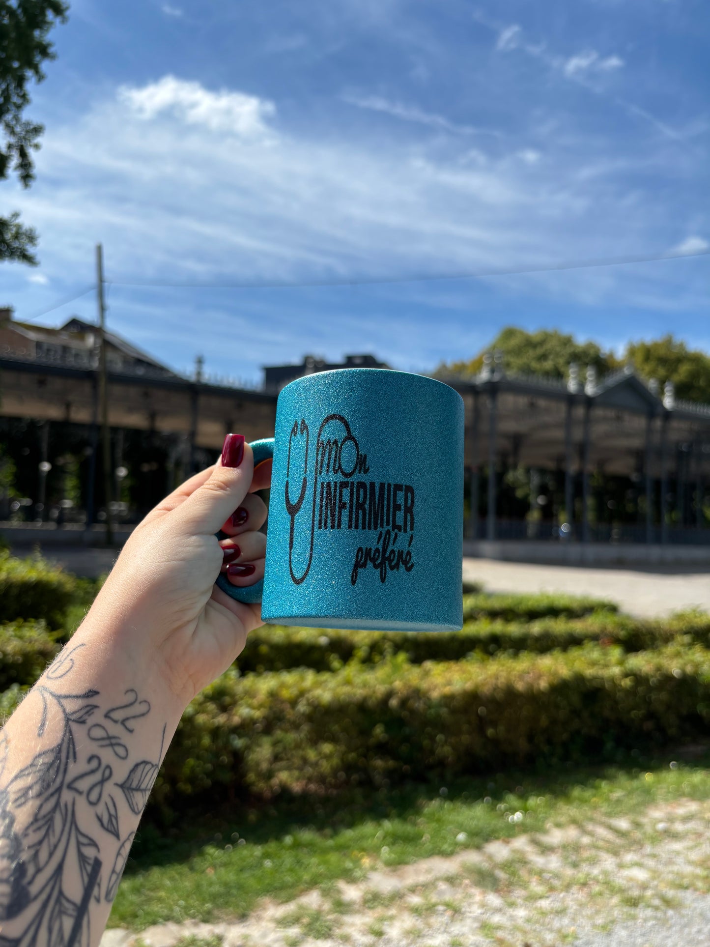 Mug infirmier préféré bleue