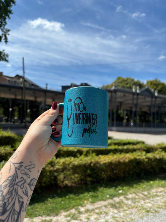 Mug infirmier préféré bleue