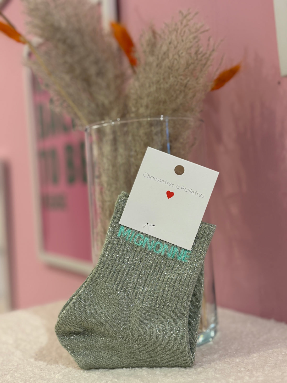 Chaussettes paillettes mignonne