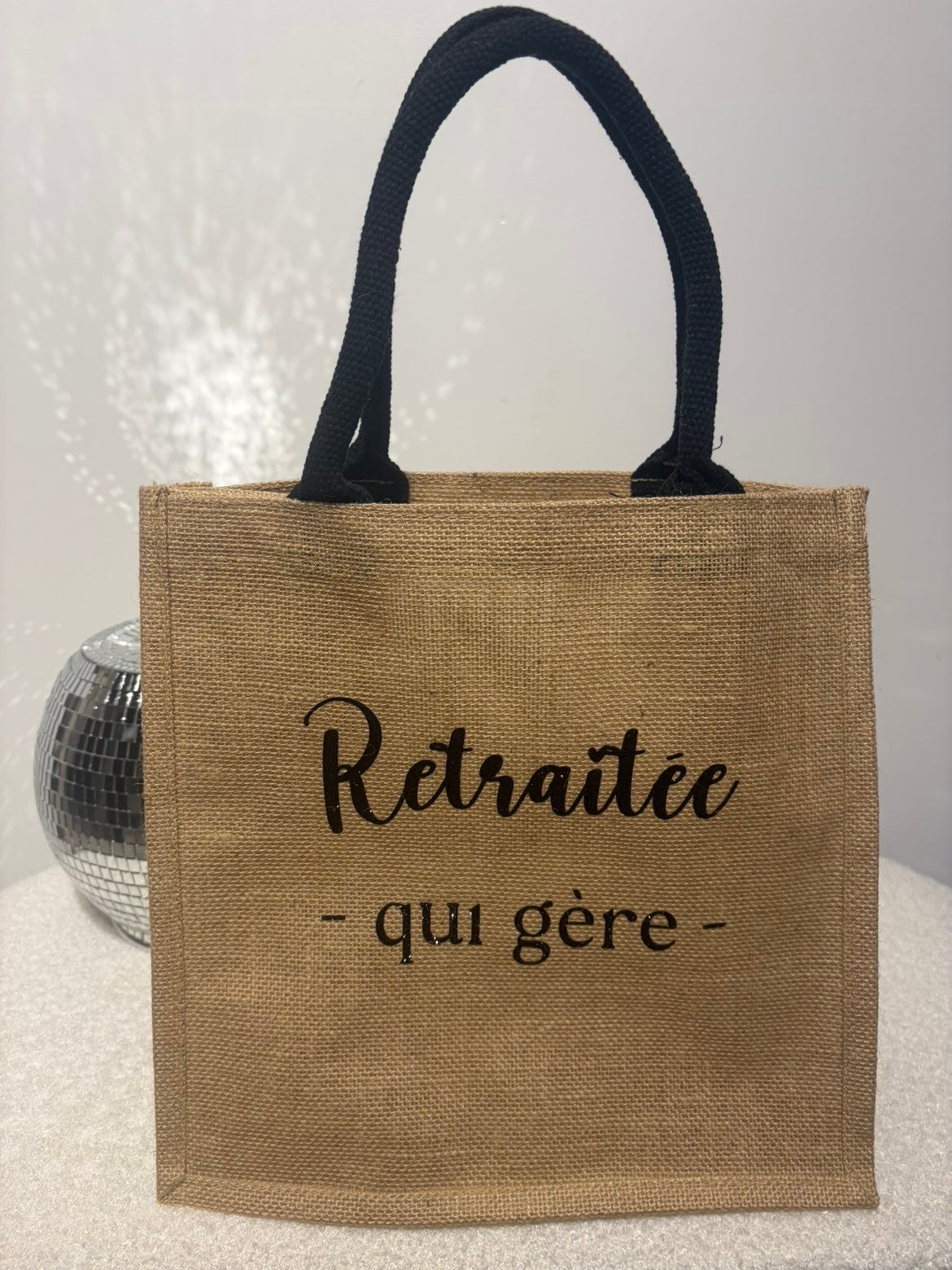 Sac en jute retraitée qui gère beige