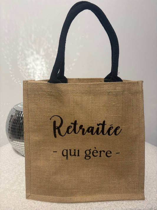 Sac en jute retraitée qui gère beige
