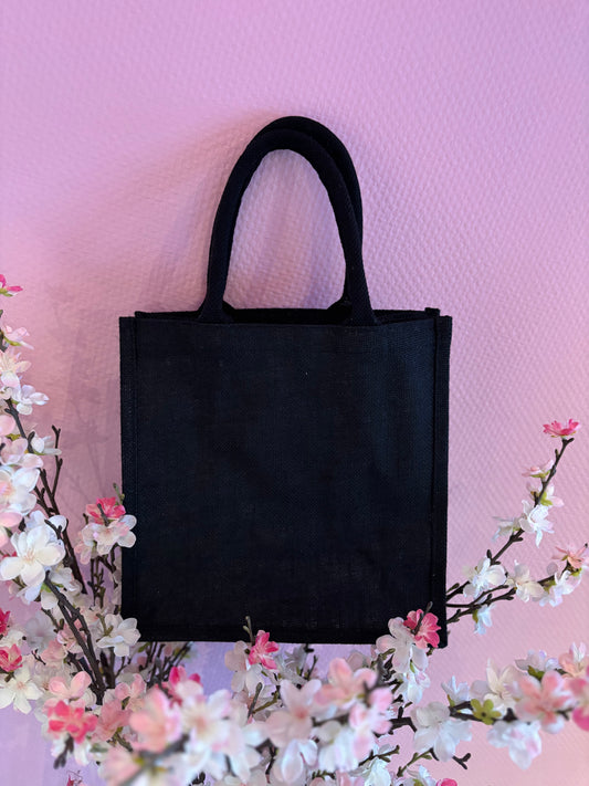 À personnaliser : sac en jute moyen noir