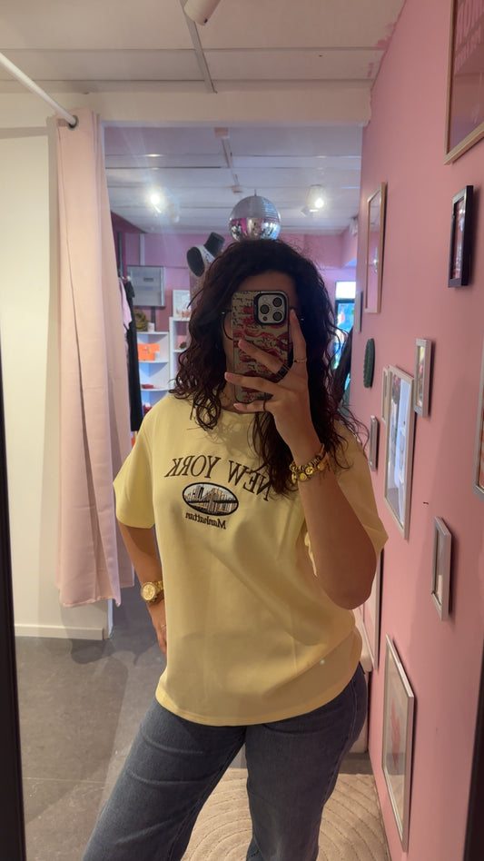 T-shirt New York jaune