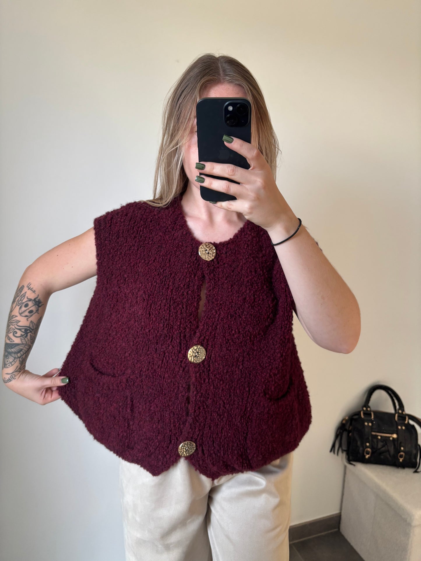 Gilet Arya sans manche Bordeaux
