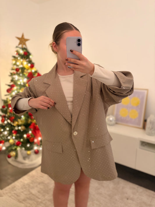 Blazer strass beige