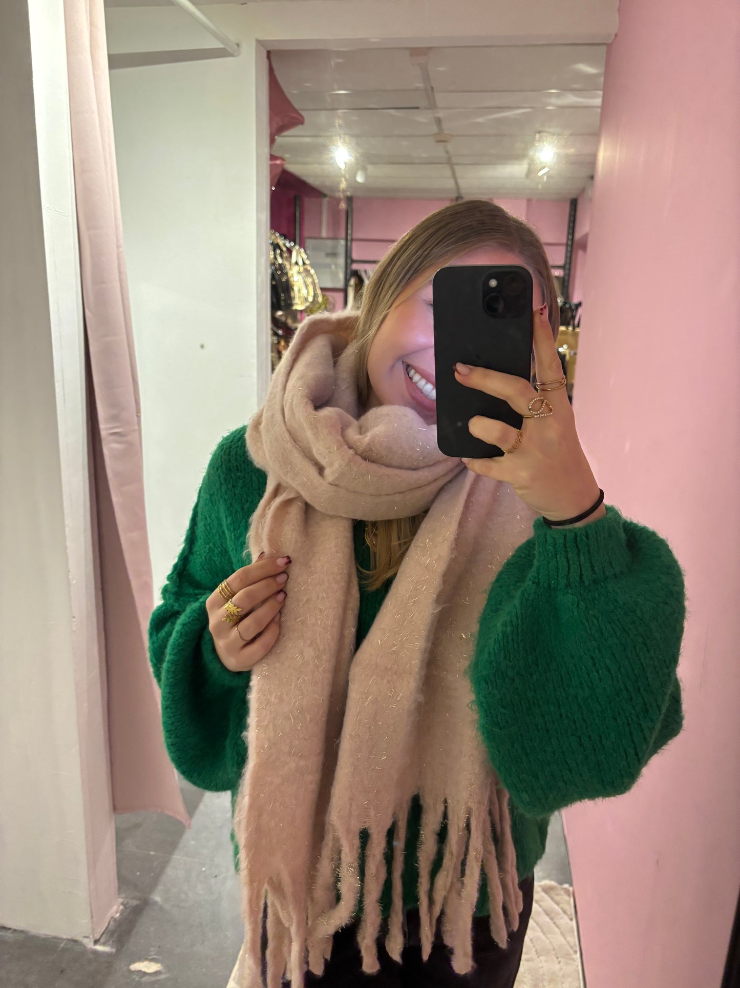 Écharpe Paillettes Rose Personnalisable