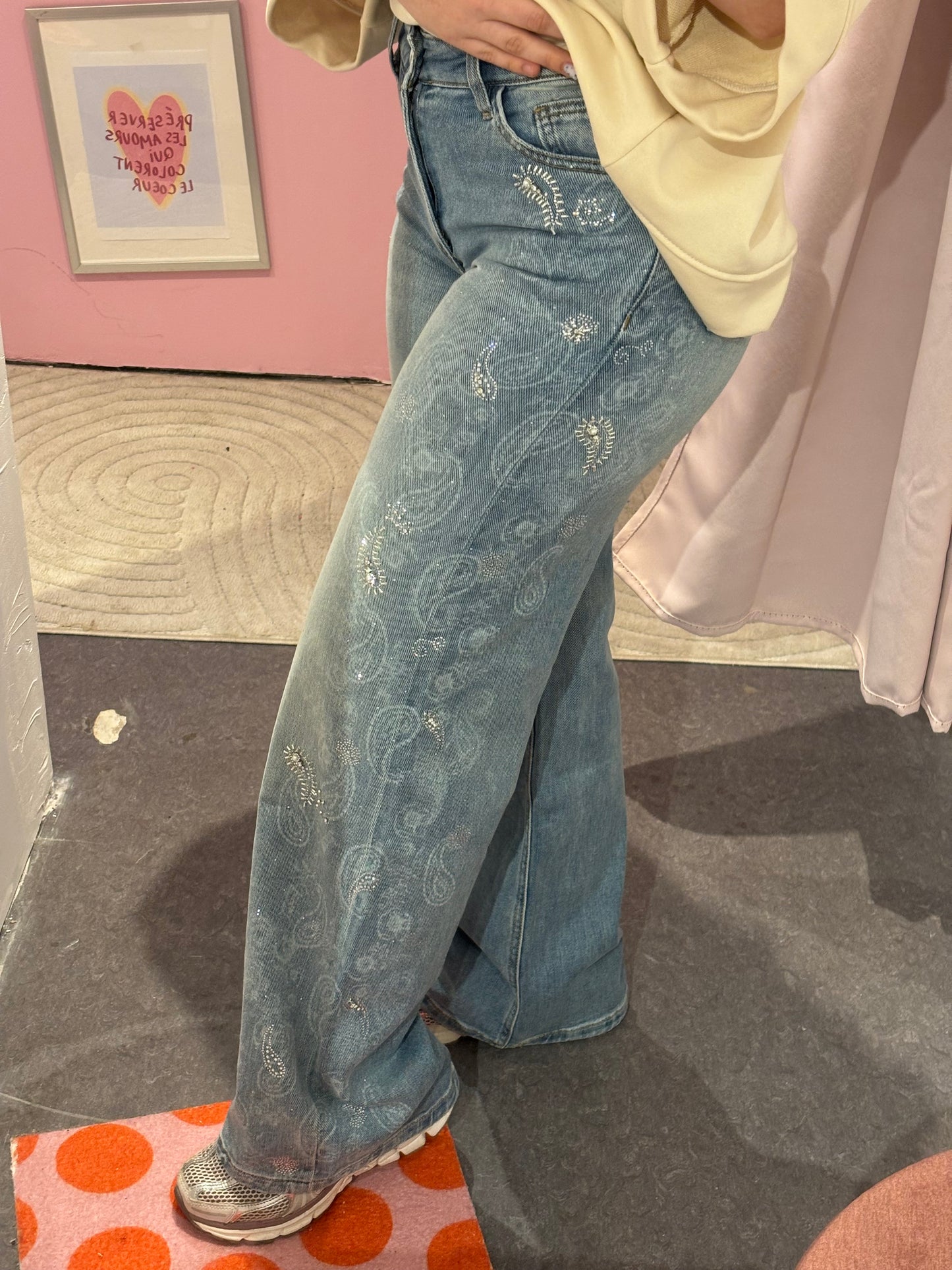 Jeans bandana strass