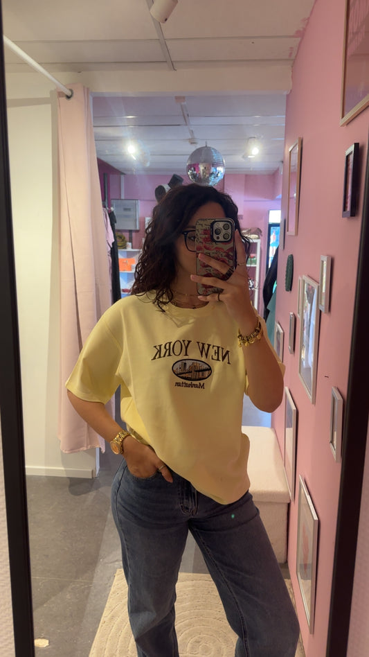 T-shirt New York jaune