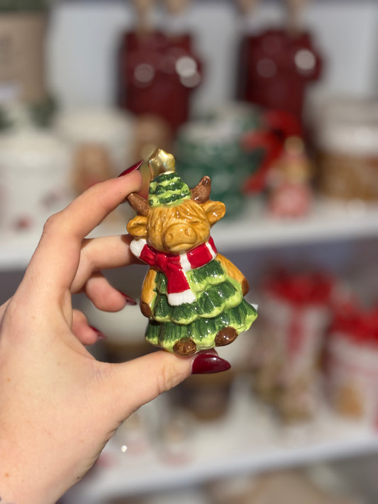 Mini vache de Noël Verte