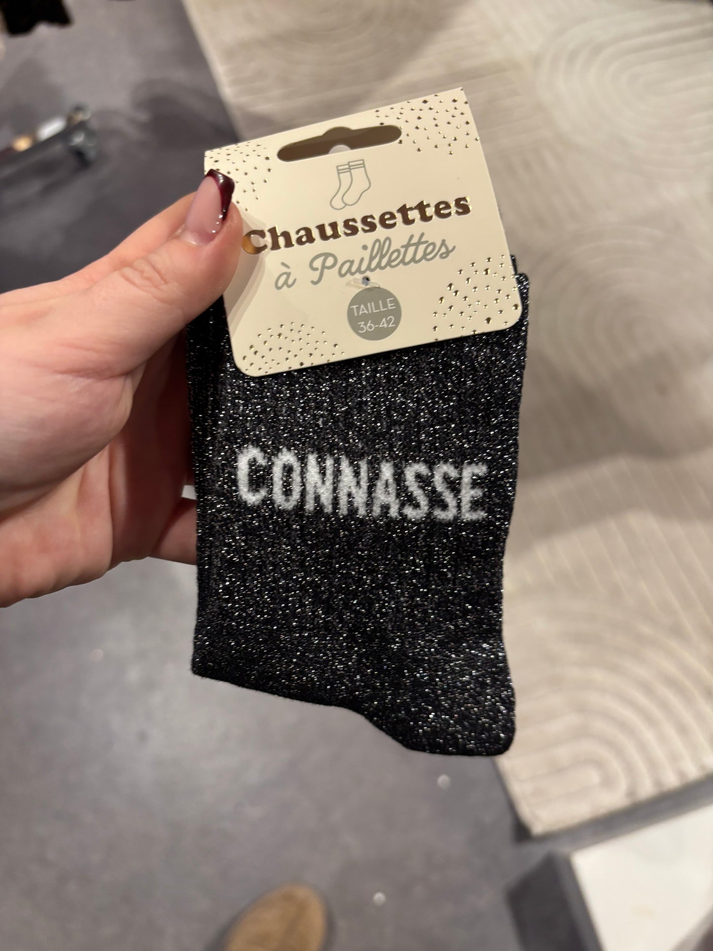 Chaussette à paillettes connasse noires
