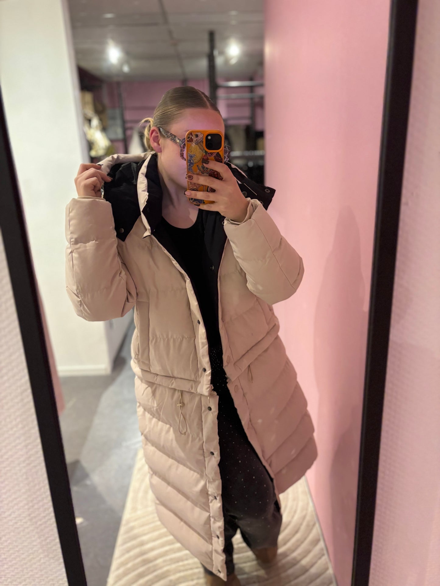 Doudoune 3 en 1 beige et intérieur noir