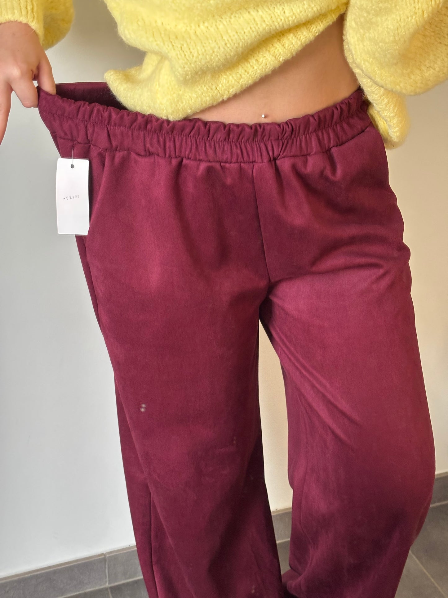 Pantalon daim bordeaux