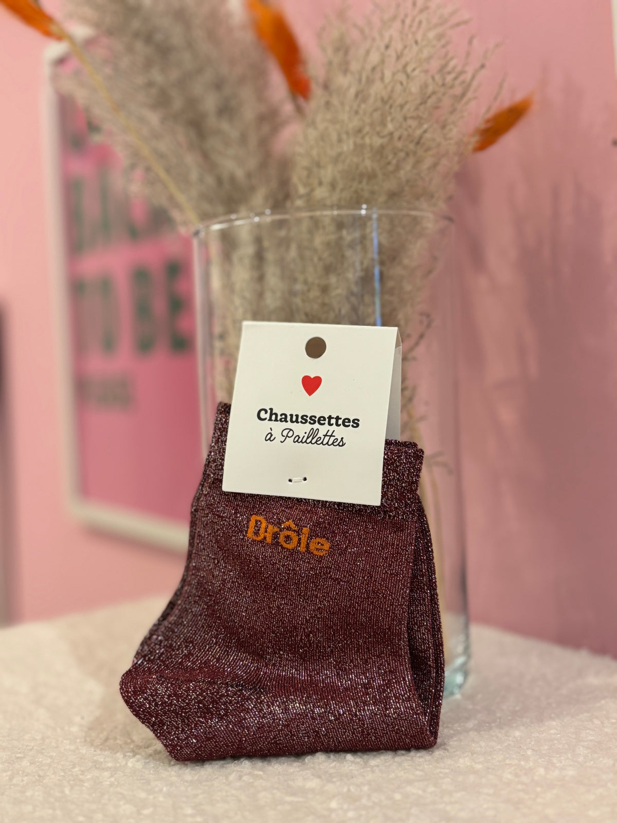 Chaussettes à paillettes drôle