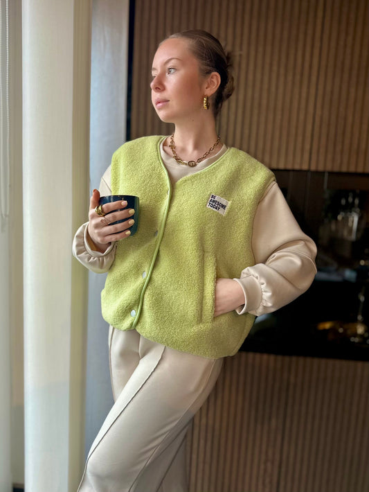 Gilet en Teddy Charlotte Vert