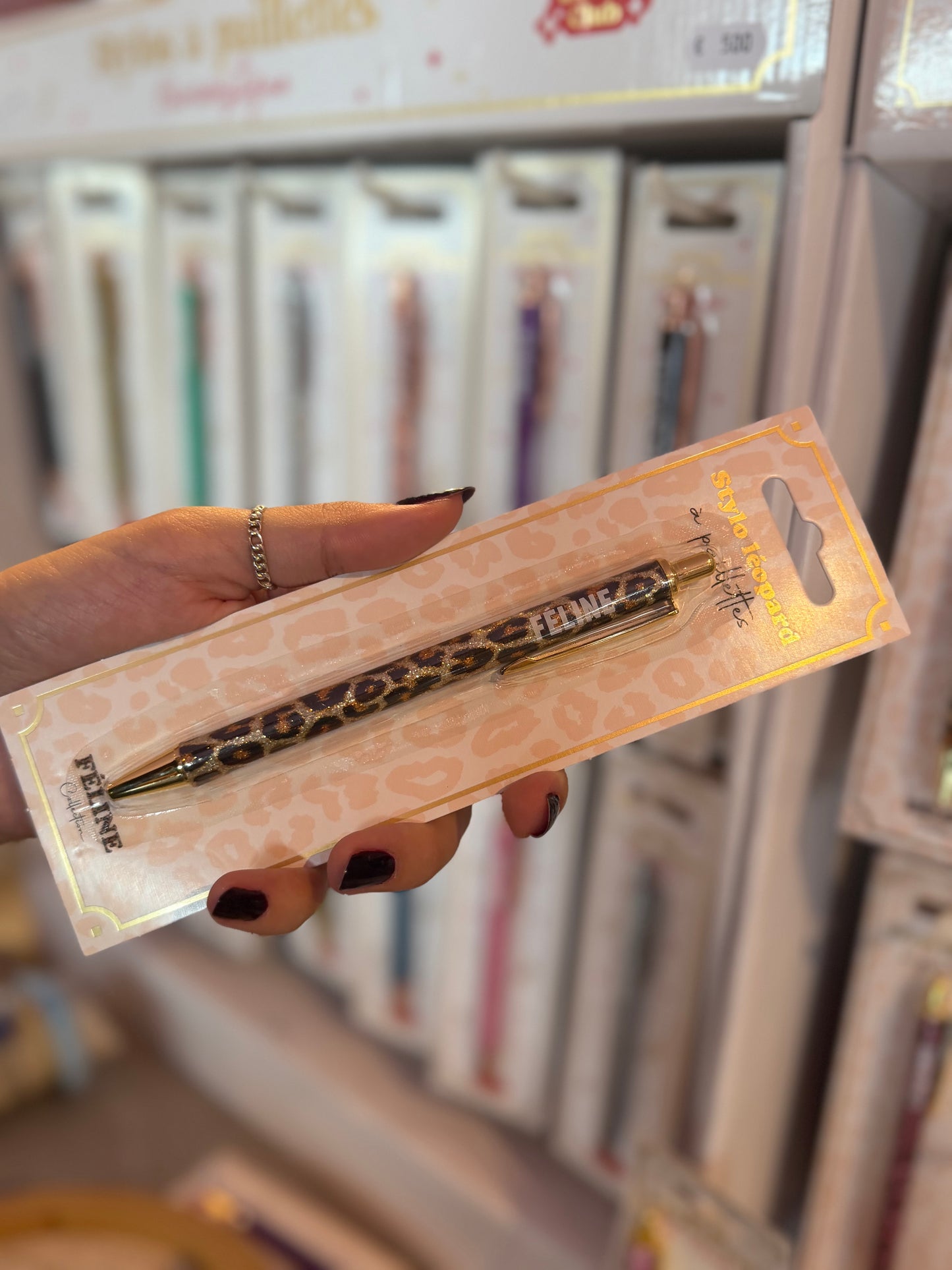 Bic à paillettes léopard - féline