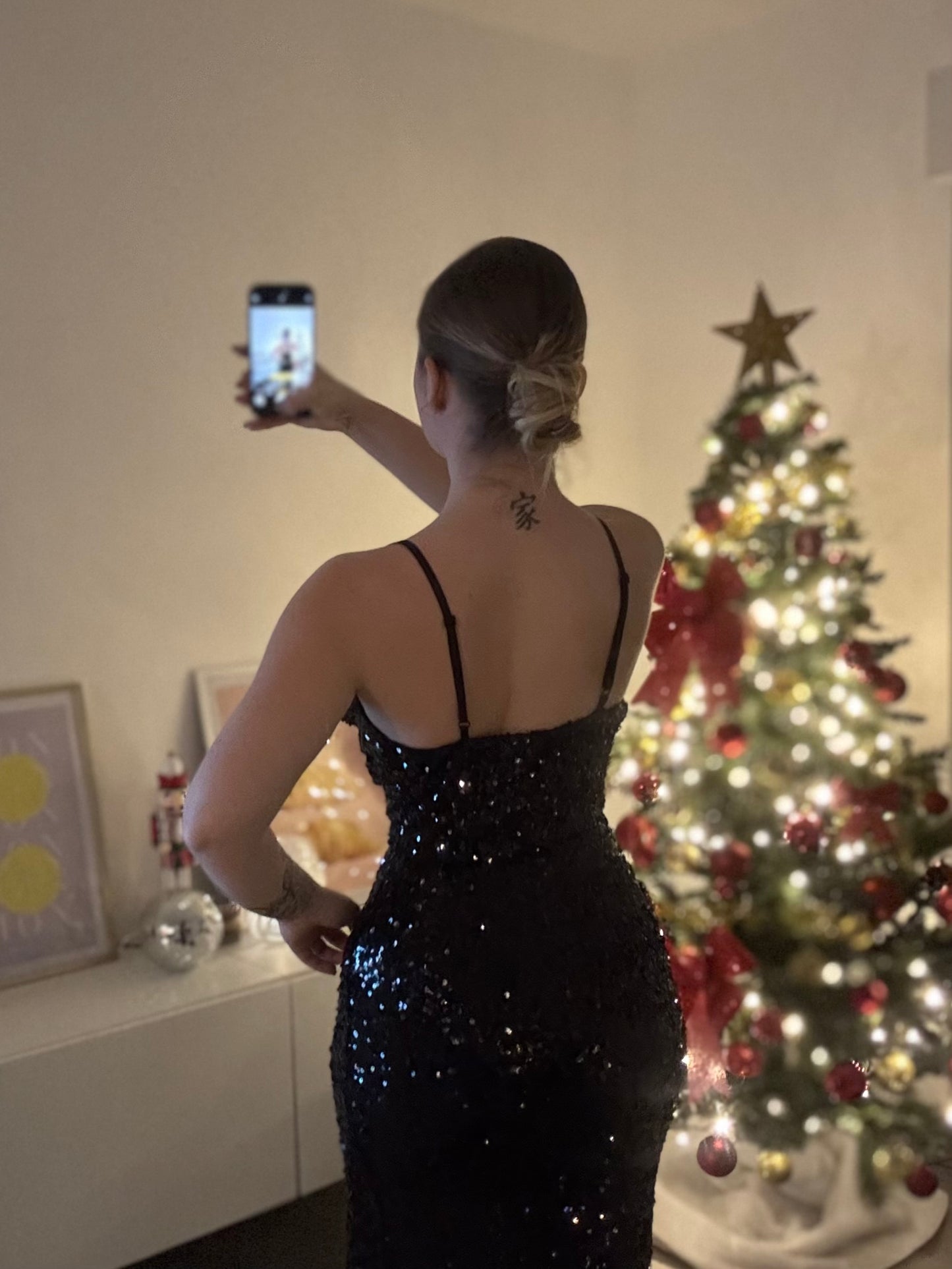 Robe Gala Noire sequins