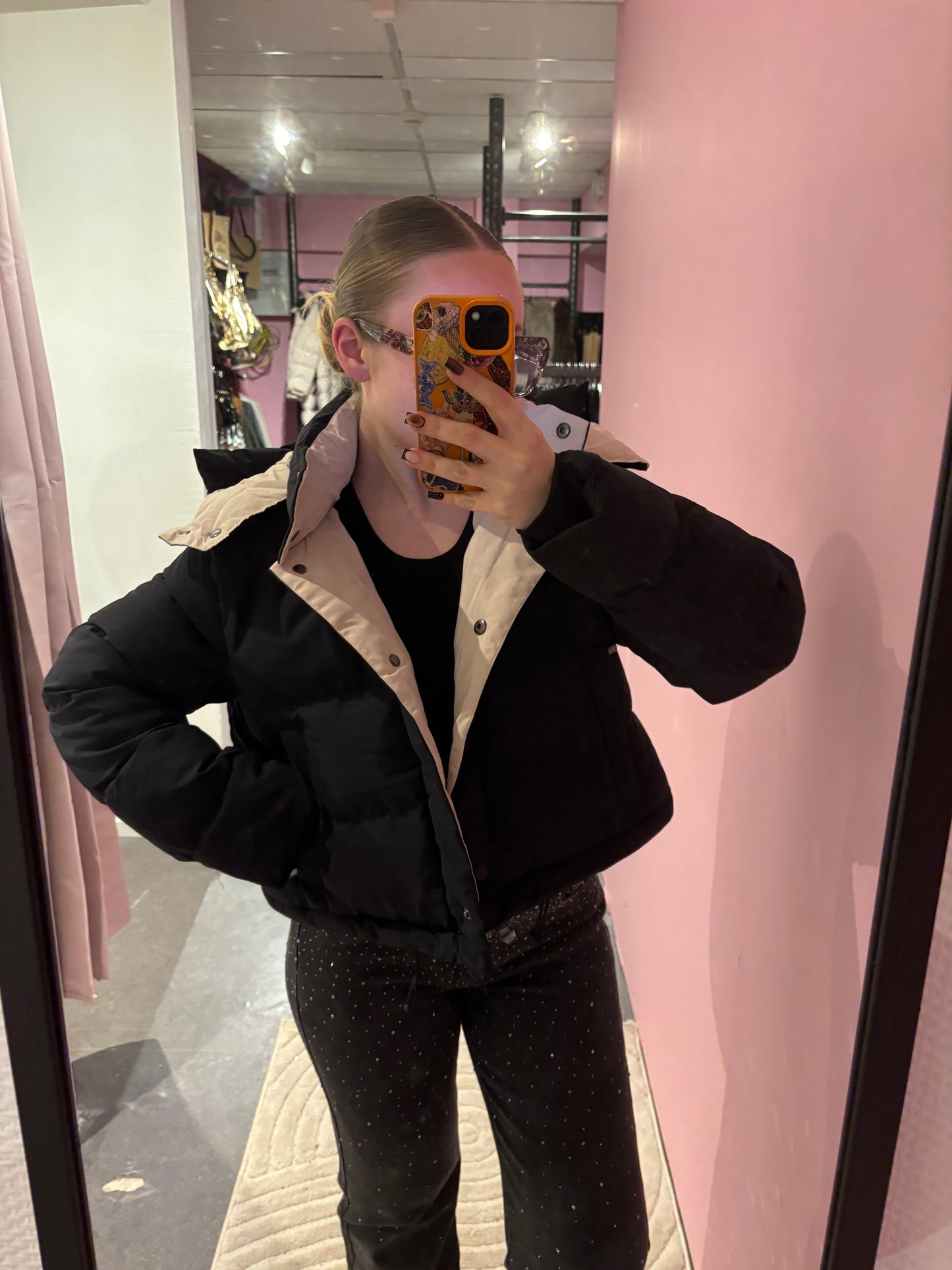 Doudoune 3 en 1 noire et intérieur beige