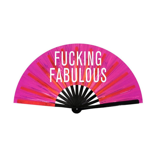 Éventail holographique rose « Fucking Fabulous » XL