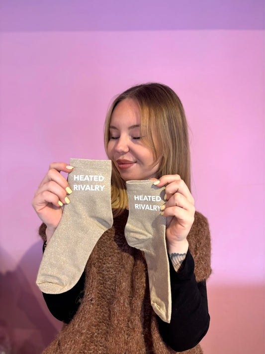 Chaussettes paillettes Heated Rivalry Beiges