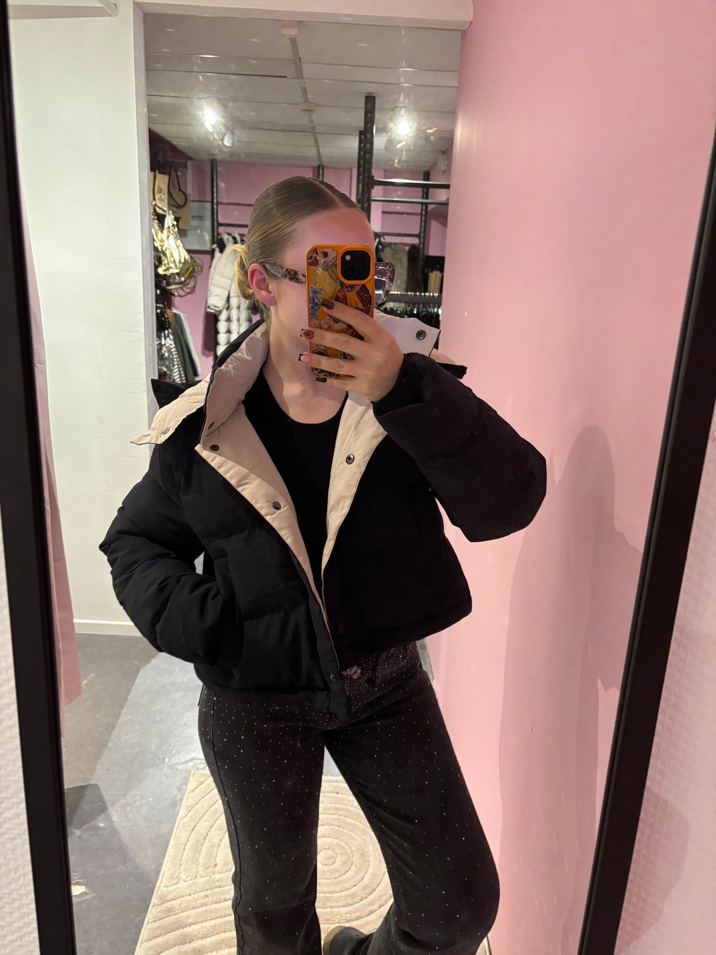 Doudoune 3 en 1 noire et intérieur beige