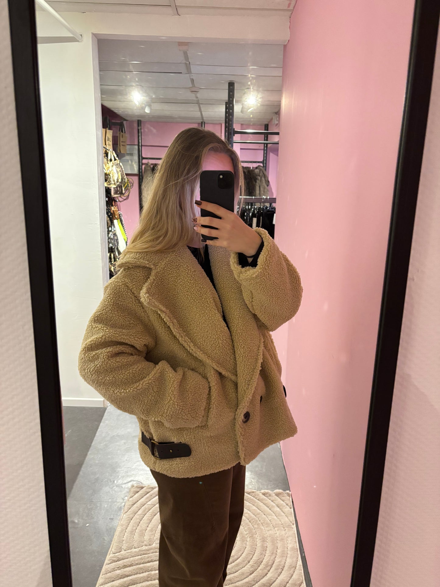 Veste Aviateur Teddy Beige