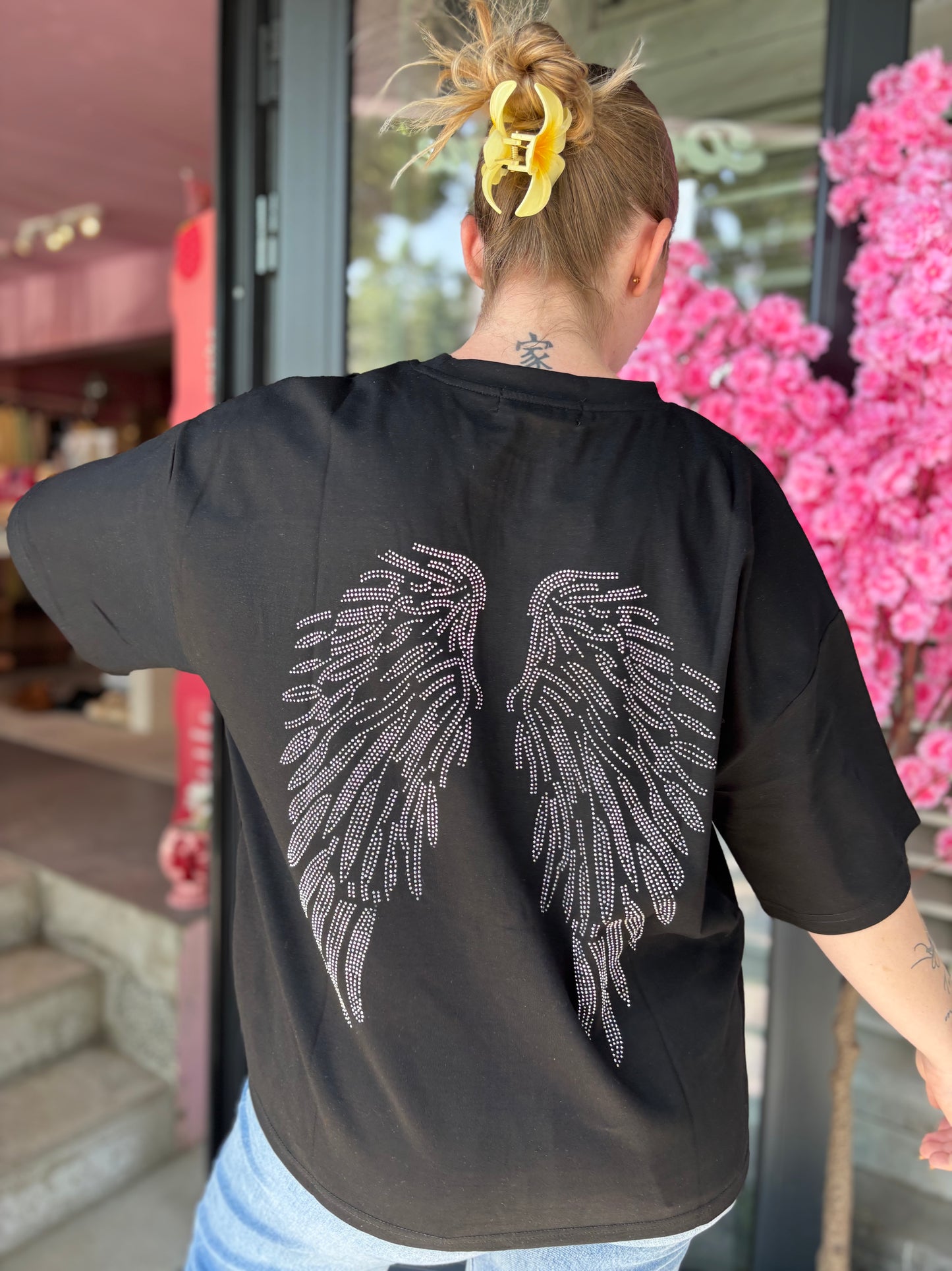 T-shirt Angel noir