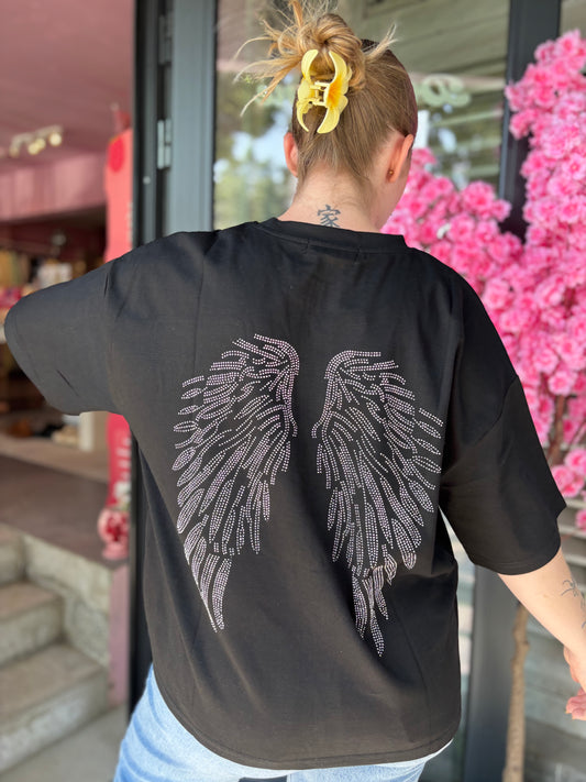 T-shirt Angel noir