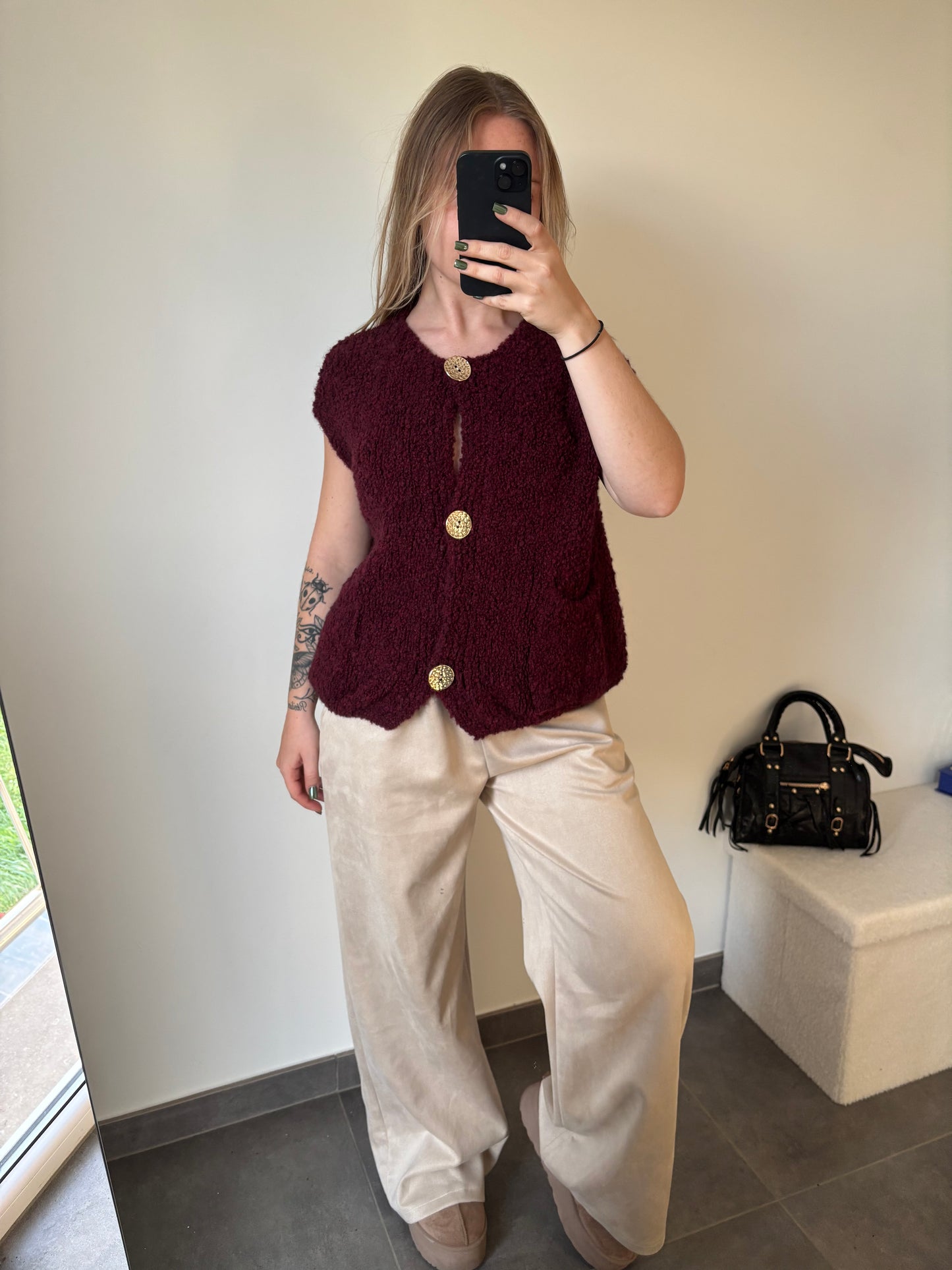 Gilet Arya sans manche Bordeaux