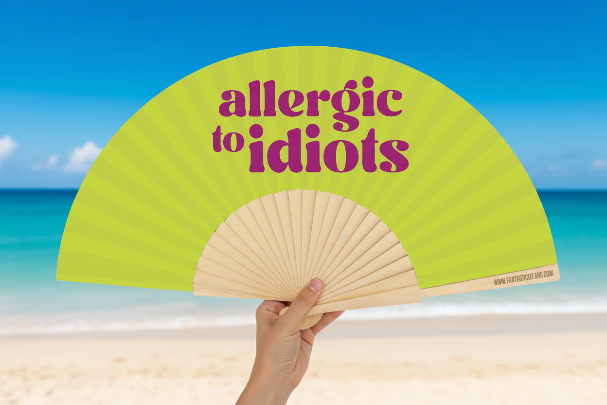 Éventail "Allergique aux idiots"