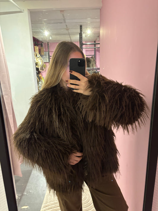 Veste en fausse fourrure plume Choco