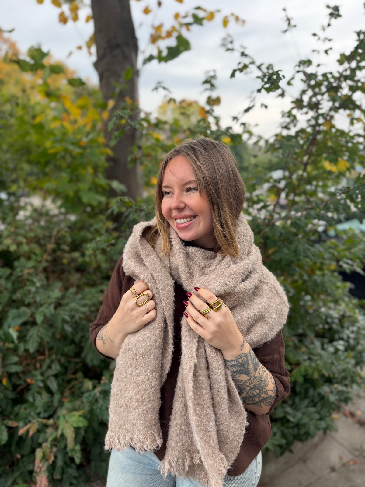 Écharpe Paolina Beige Personnalisable
