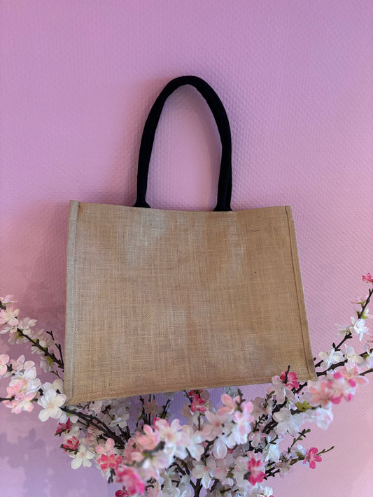 À personnaliser : sac en jute grand beige