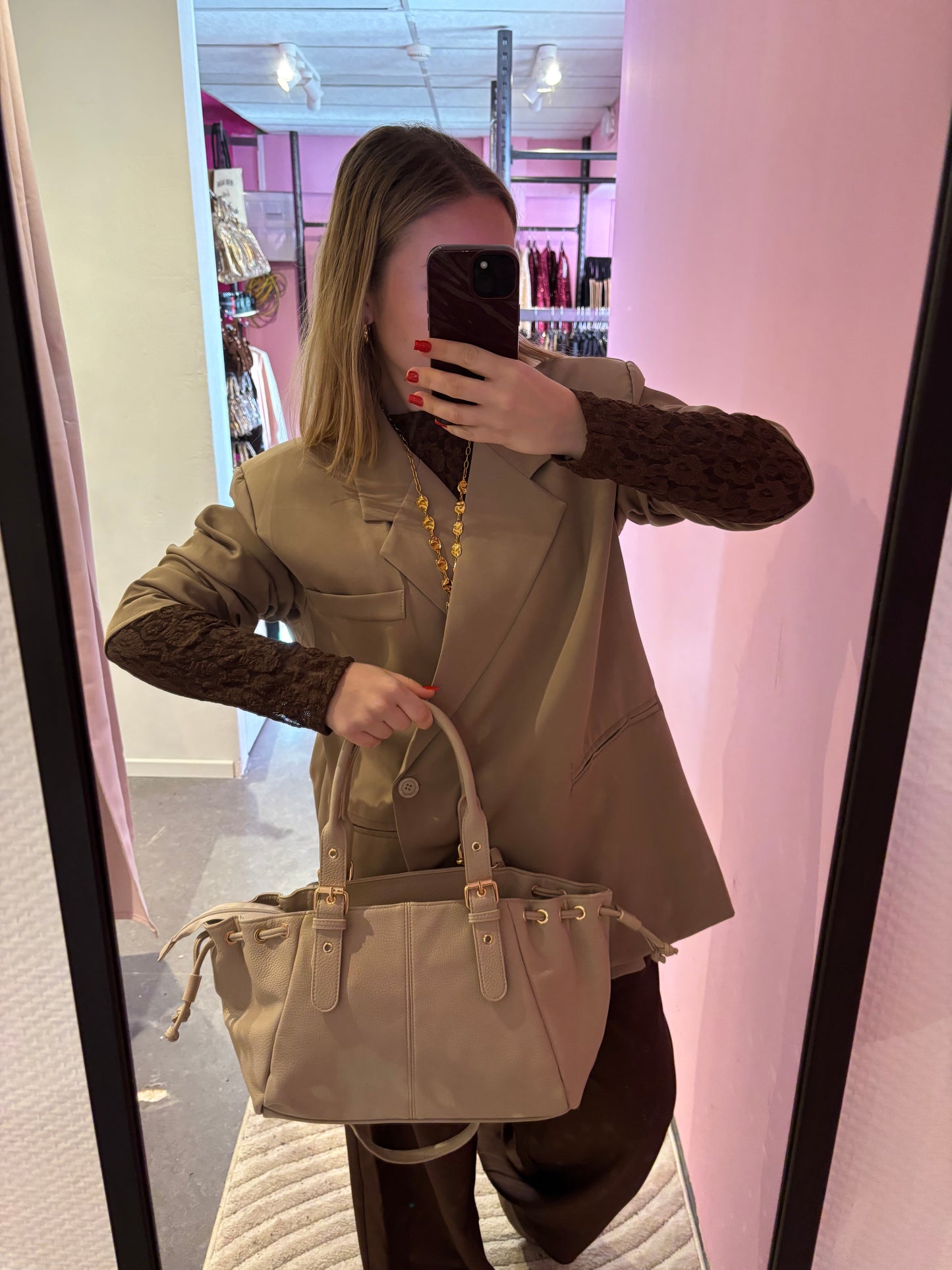 Sac Sana moyen mat beige