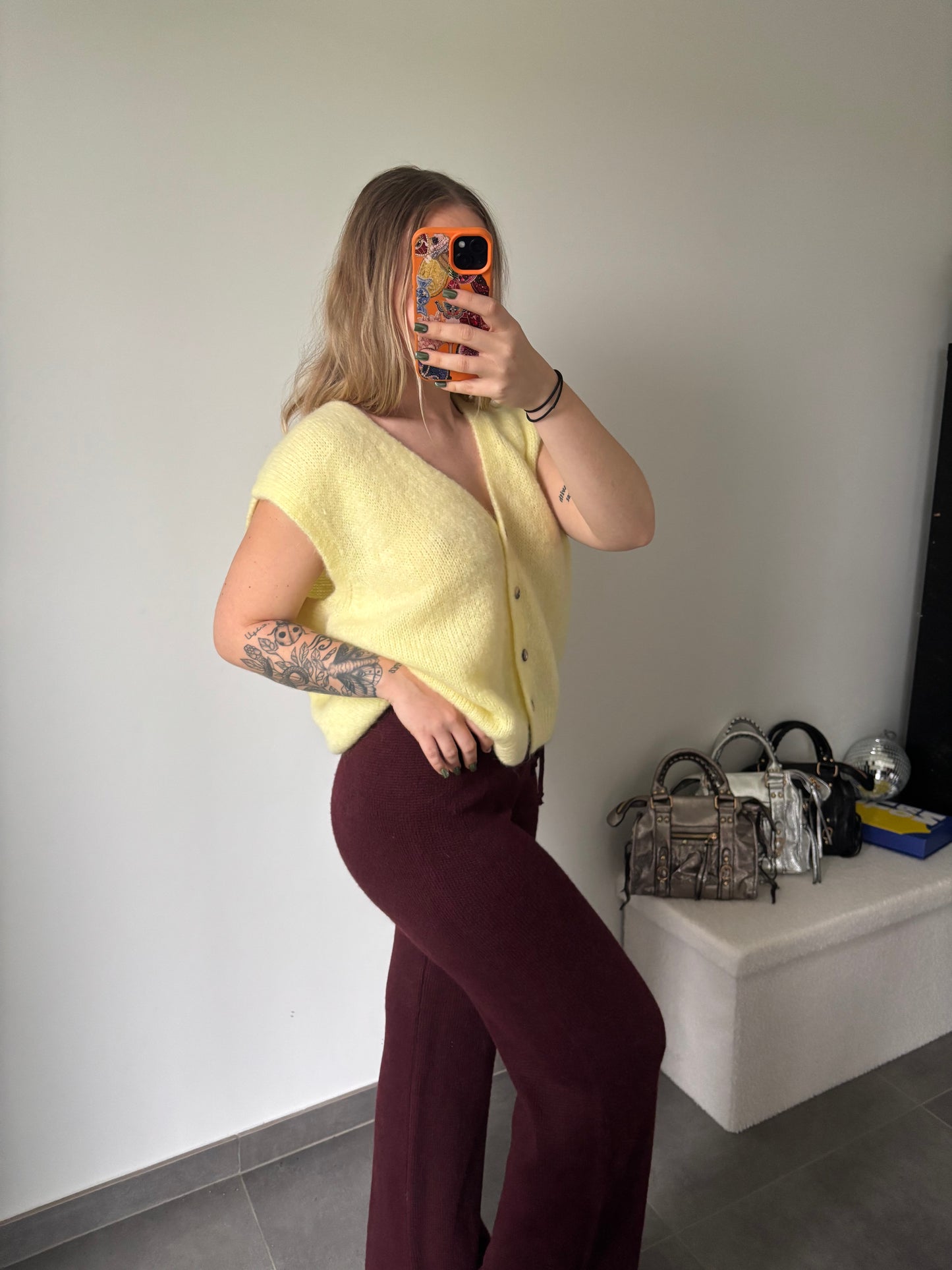 Pantalon bordeaux laine Sarah