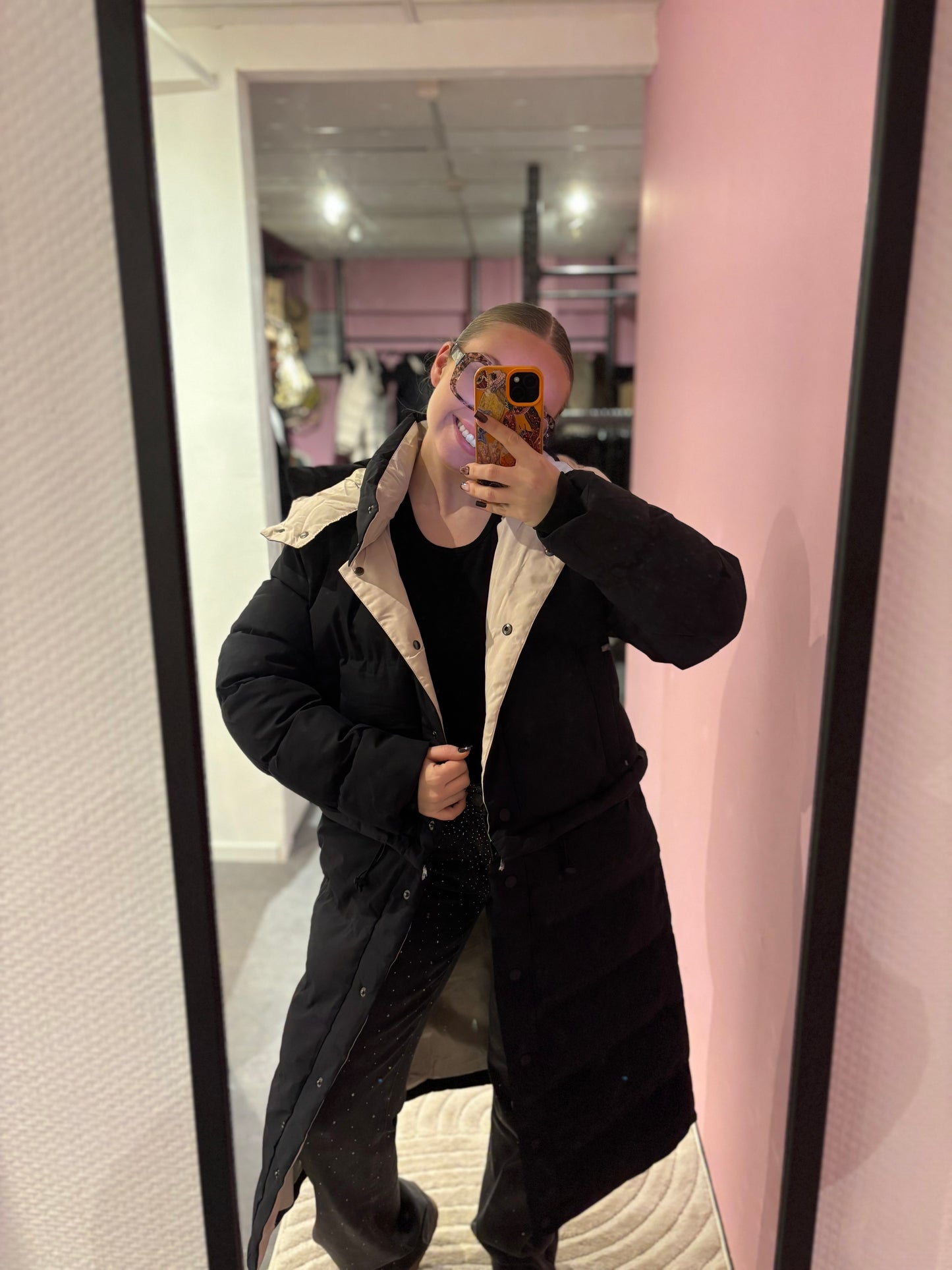 Doudoune 3 en 1 noire et intérieur beige