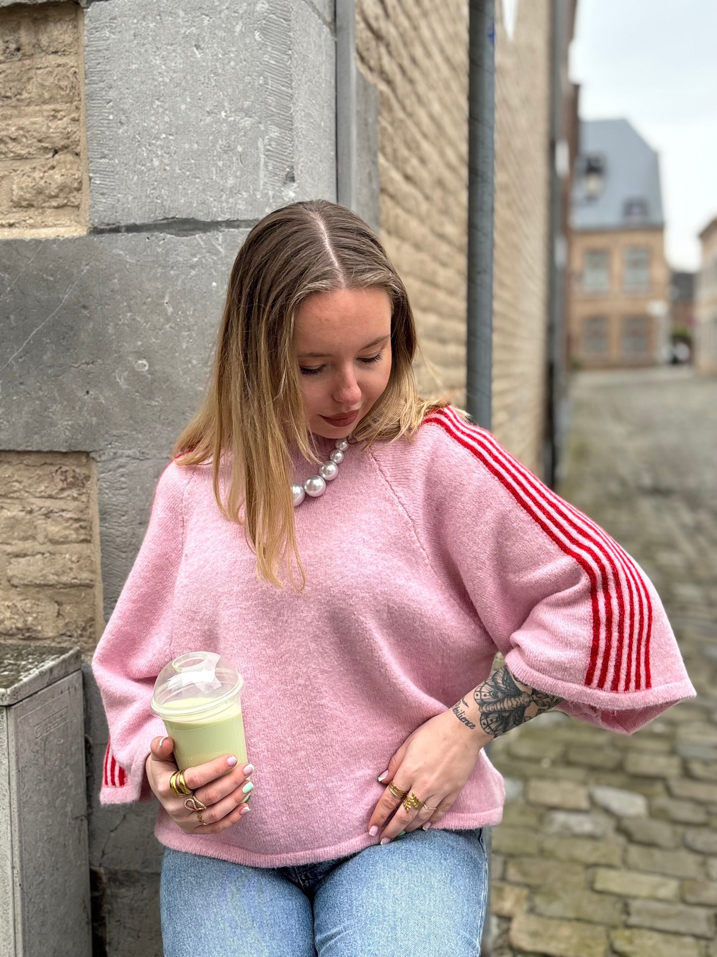 Pull Estelle rose pâle