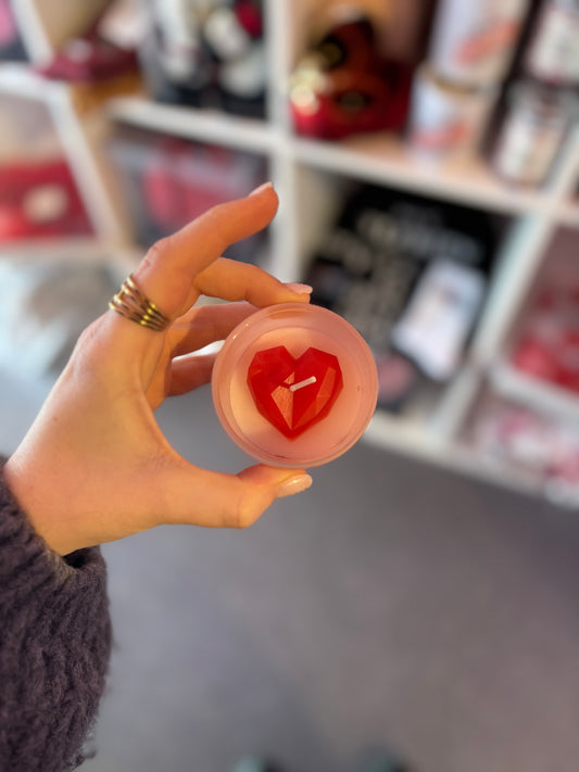 Bougie mon amour tu me fais fondre rose pale