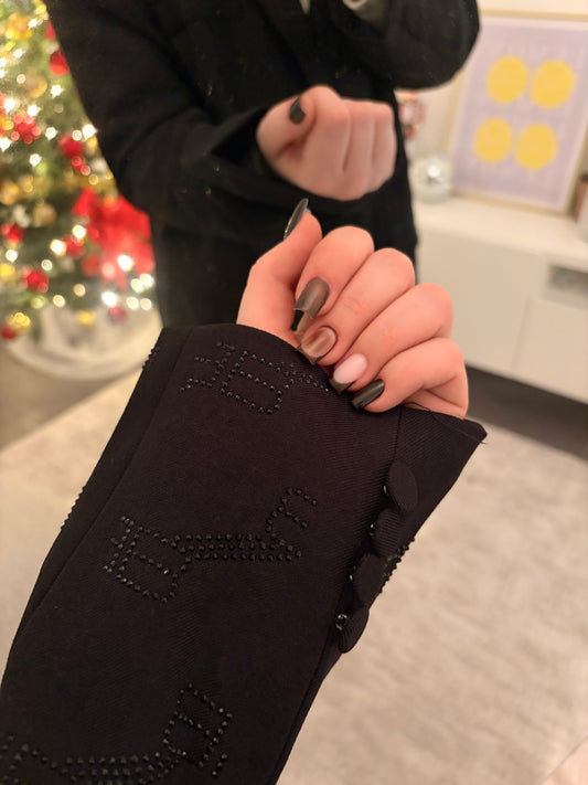 Blazer Noir double B strass