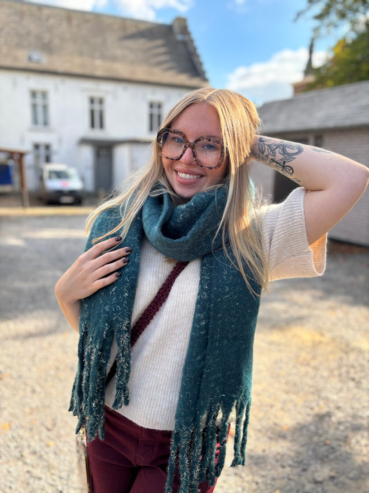 Écharpe Paillettes Vert canard Personnalisable
