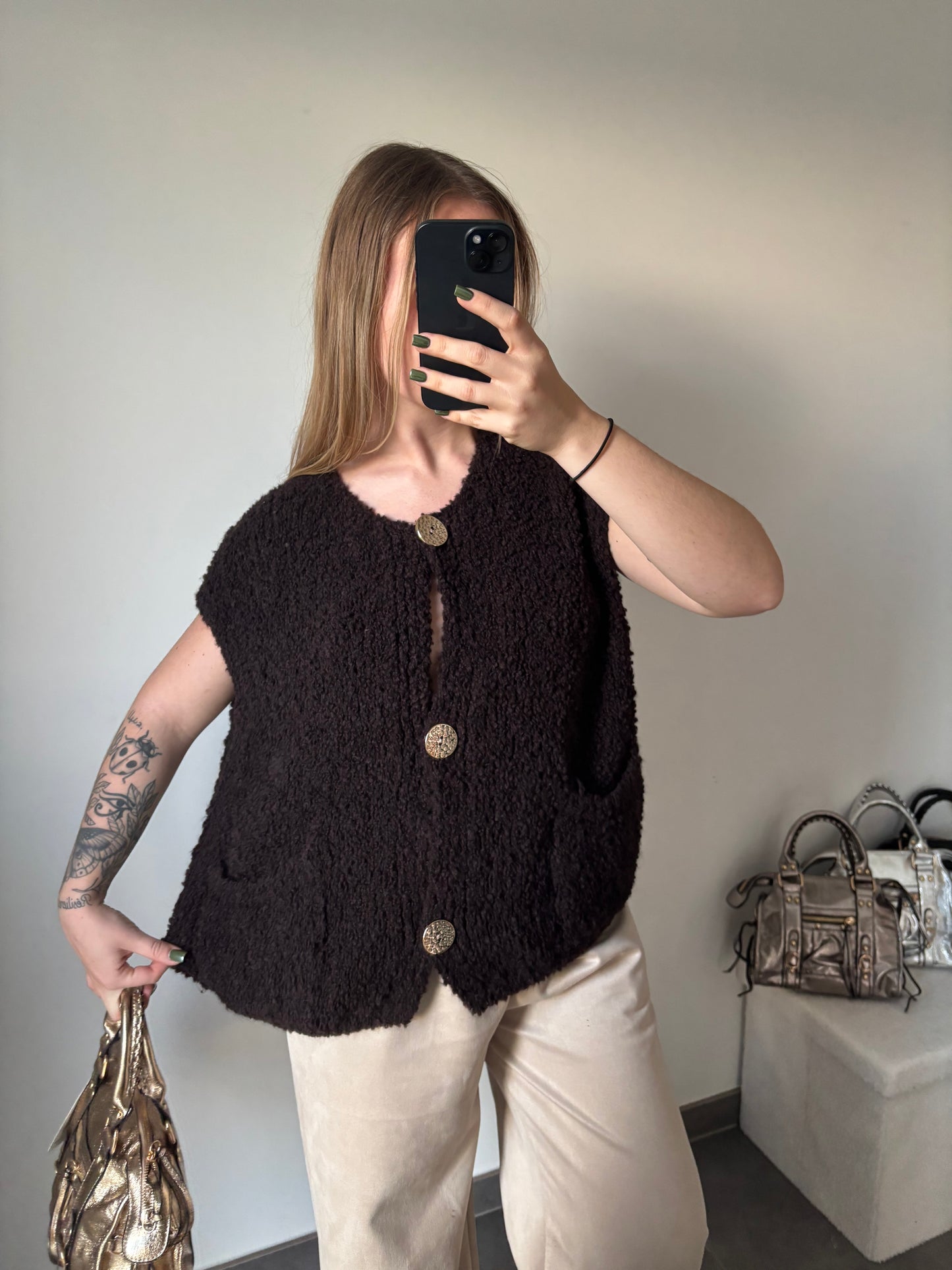 Gilet Arya sans manche Choco